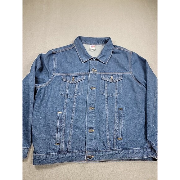 Vintage Tyca Denim‎ Jacket Mens 3XL Trucker Dog Embossed Machinist Workwear USA - Picture 13 of 16